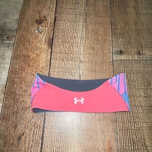 Under armour stretch headband neon pink and blue